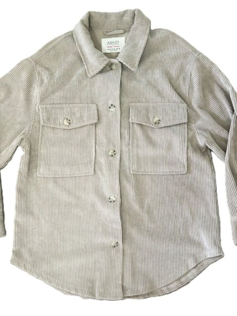 Ashley by 26 International Ladies Jacket M Beige Corduroy Utility Collection
